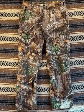 Realtree Edge Camo Cargo Hunting Pants Medium Scent-Factor Water Resistant XL